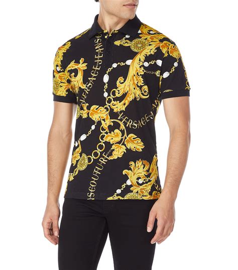 camisa versace hombre manga corta|Versace Jeans Couture: Camisa estampada de manga corta .